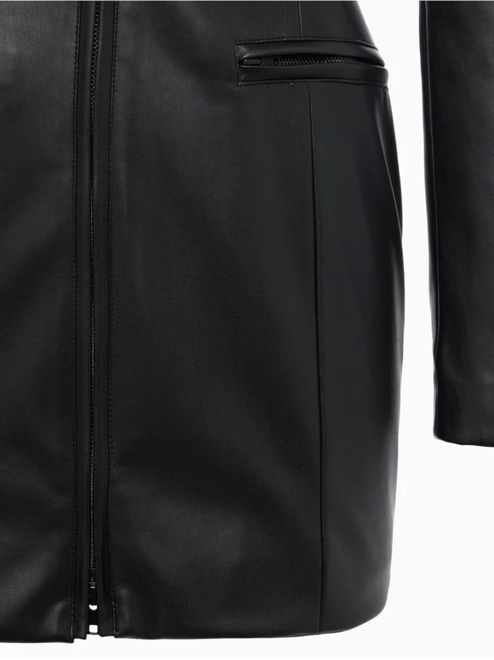 KHY Women’s Black Faux Leather Zip-Front Mini Dress - Picture 5 of 7